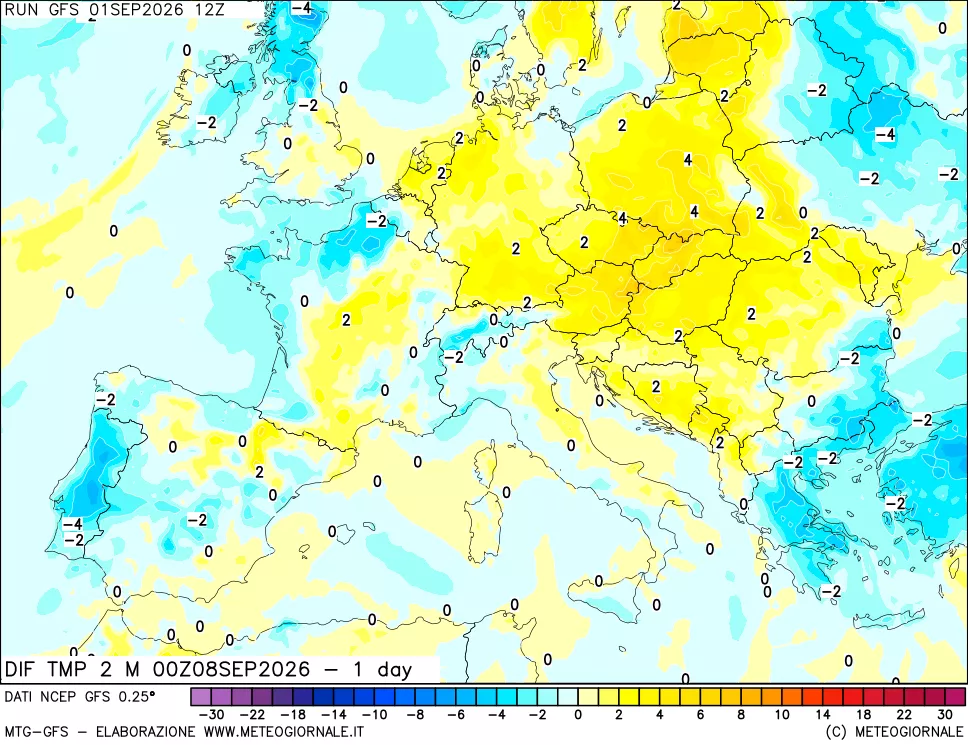 mappa Dif. Temp -24 ore
