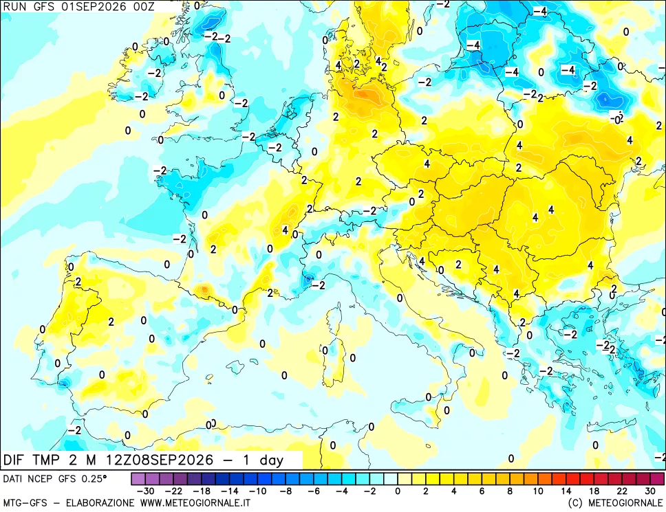 mappa Dif. Temp -24 ore