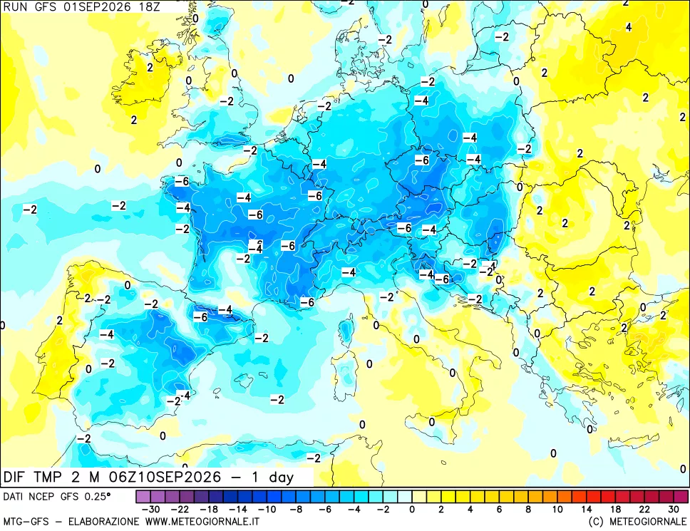 mappa Dif. Temp -24 ore