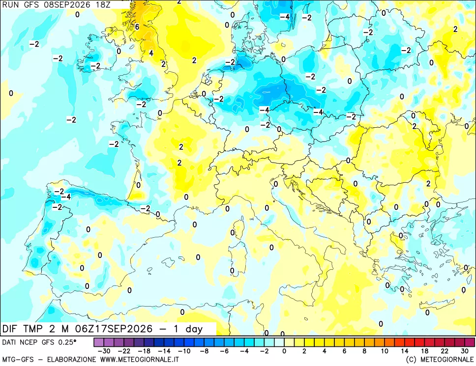 mappa Dif. Temp -24 ore