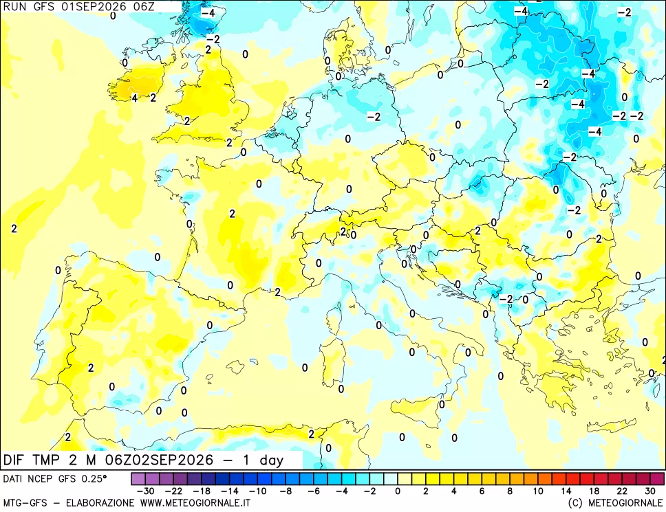 mappa Dif. Temp -24 ore