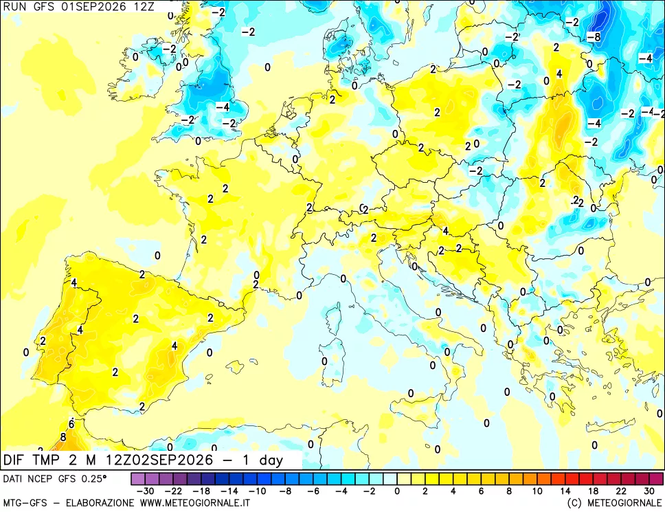 mappa Dif. Temp -24 ore