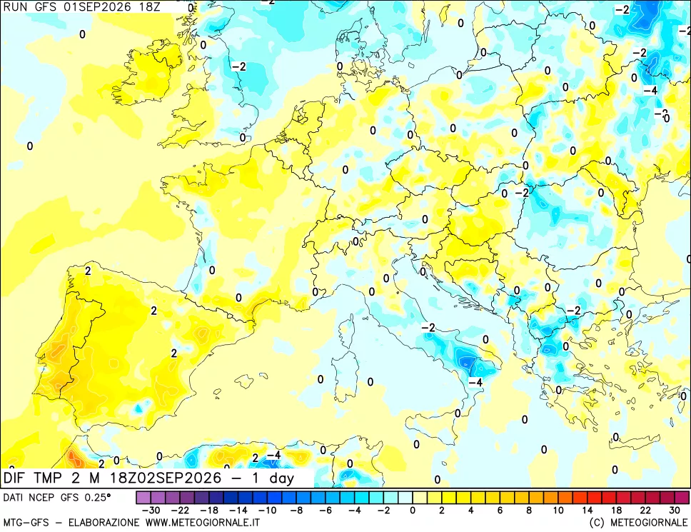 mappa Dif. Temp -24 ore
