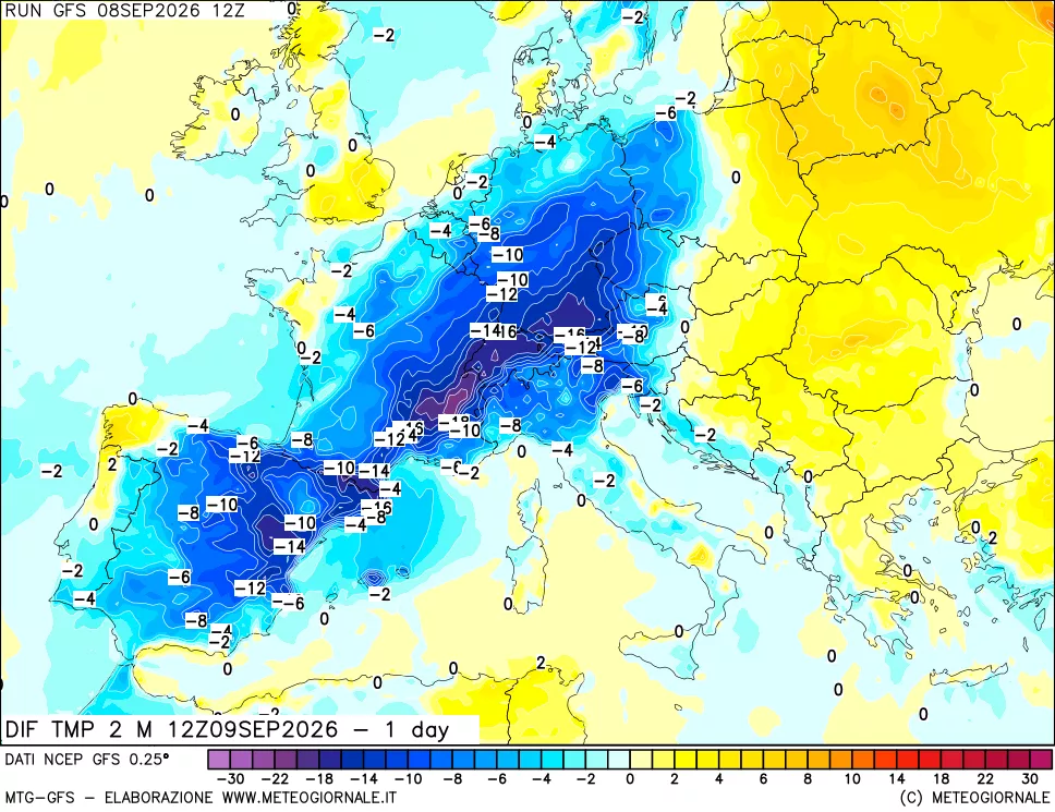 mappa Dif. Temp -24 ore