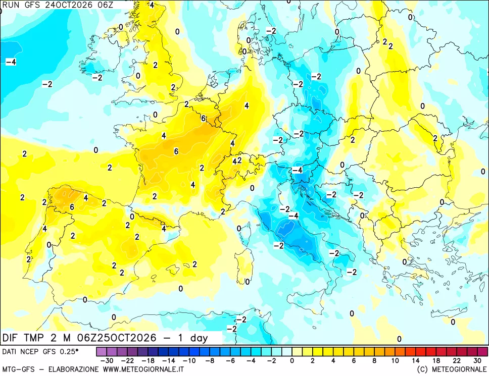 mappa Dif. Temp -24 ore