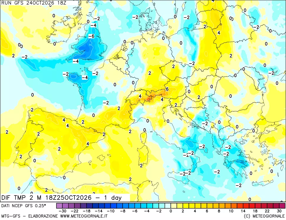 mappa Dif. Temp -24 ore