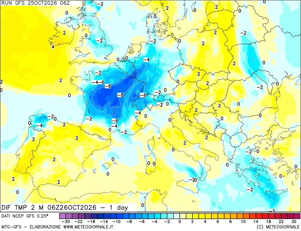 mappa Dif. Temp -24 ore
