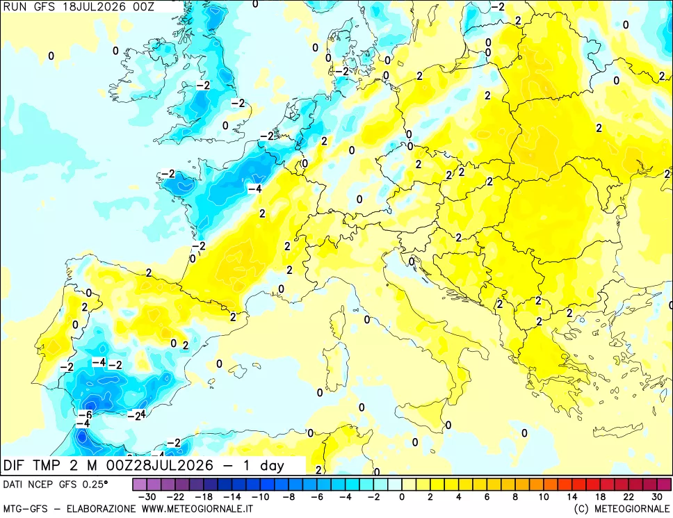 mappa Dif. Temp -24 ore