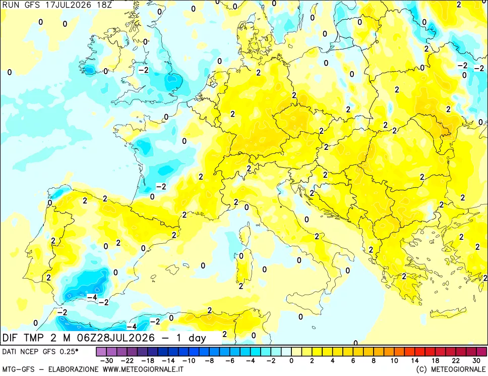 mappa Dif. Temp -24 ore