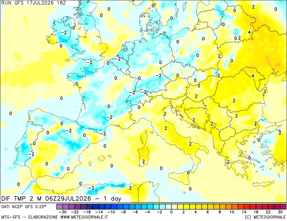 mappa Dif. Temp -24 ore