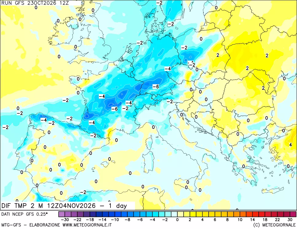 mappa Dif. Temp -24 ore