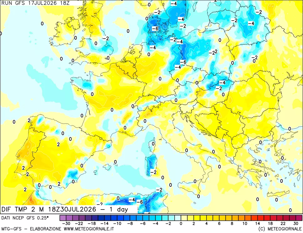 mappa Dif. Temp -24 ore