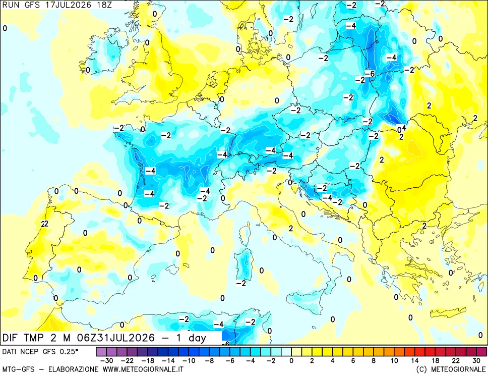 mappa Dif. Temp -24 ore
