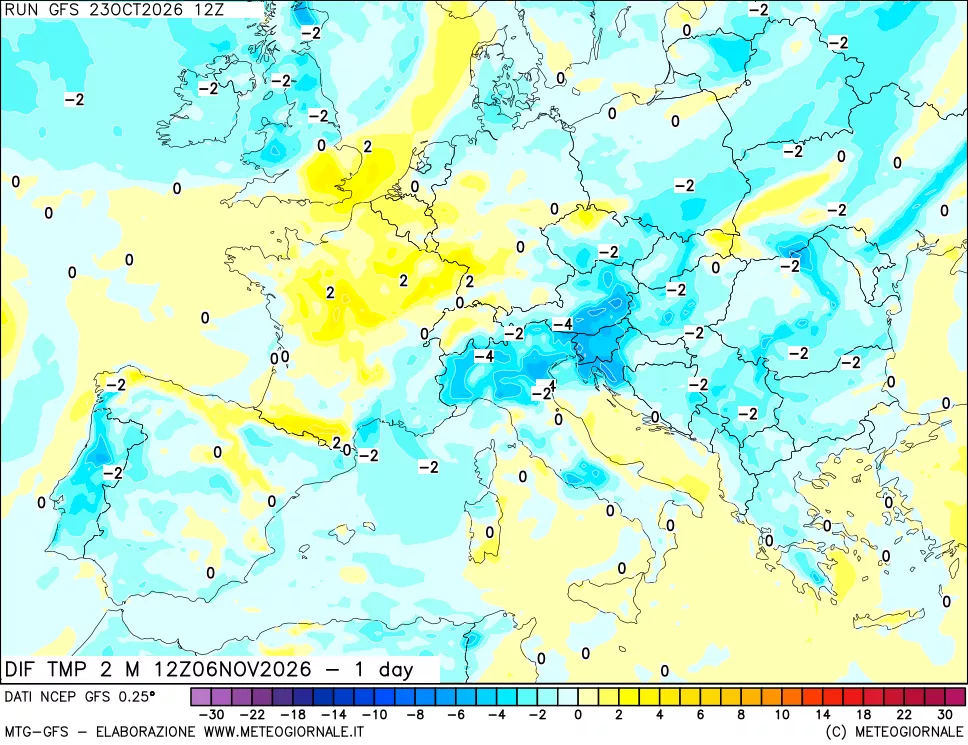 mappa Dif. Temp -24 ore