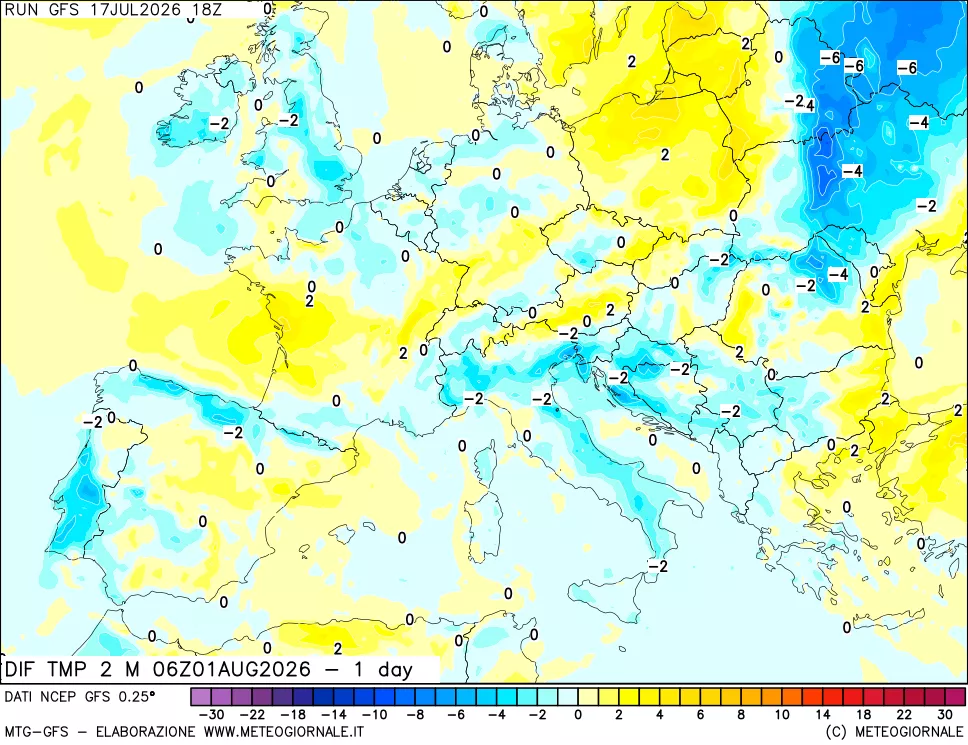 mappa Dif. Temp -24 ore