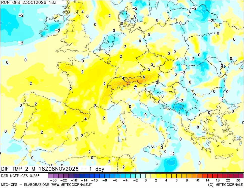 mappa Dif. Temp -24 ore