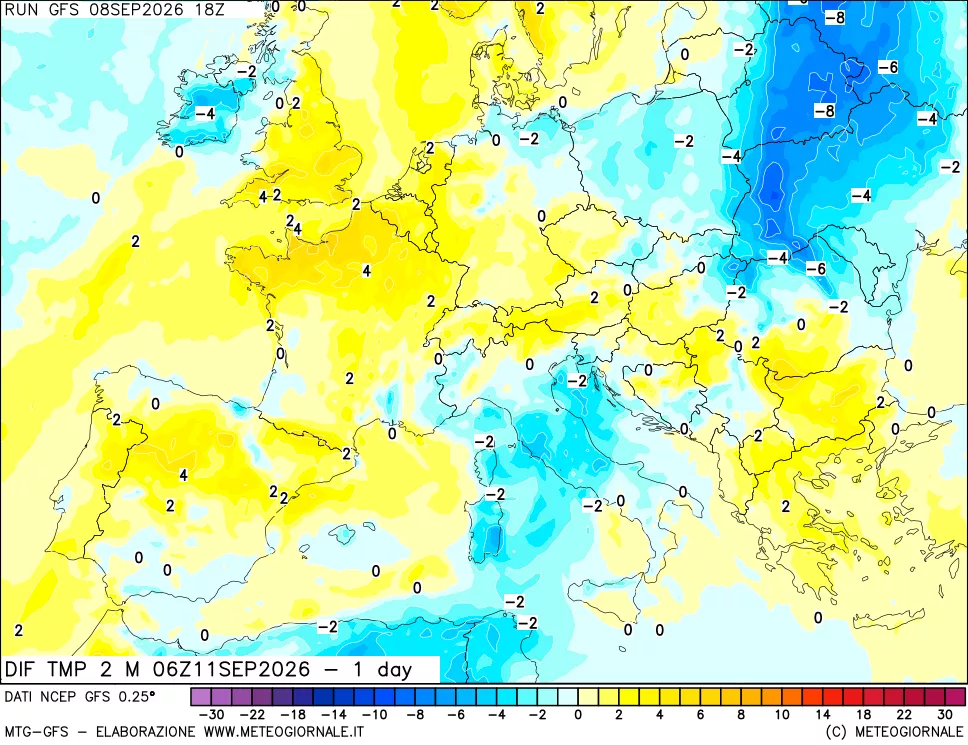 mappa Dif. Temp -24 ore