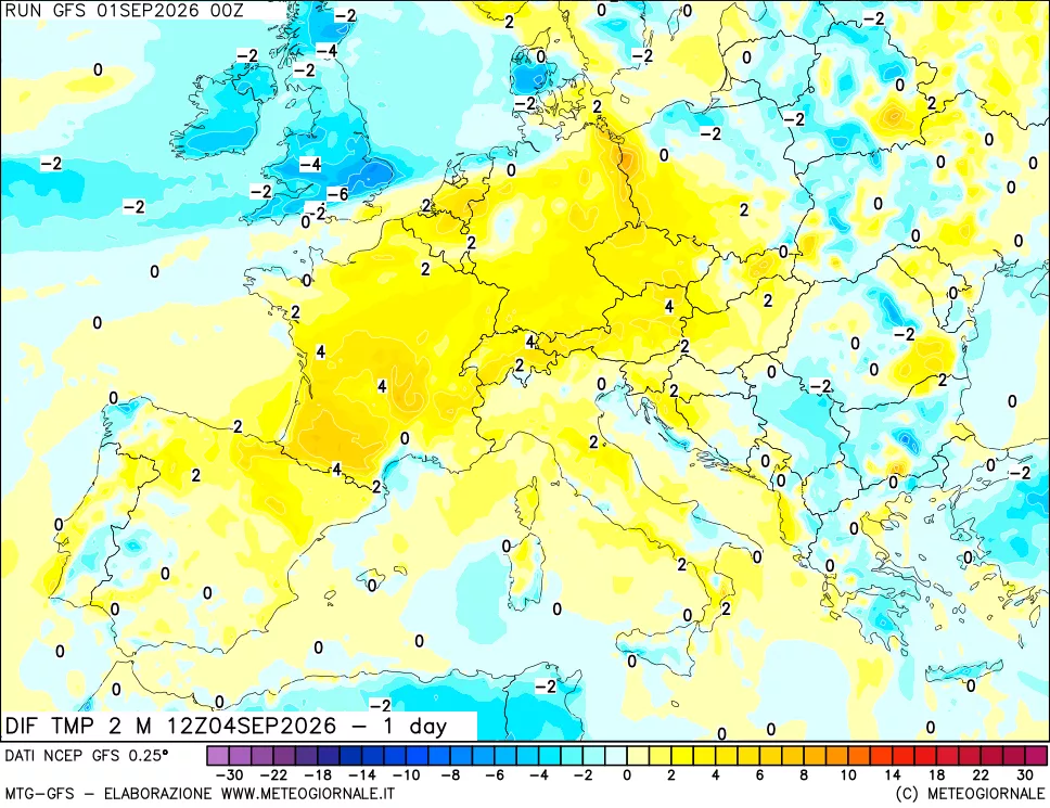 mappa Dif. Temp -24 ore