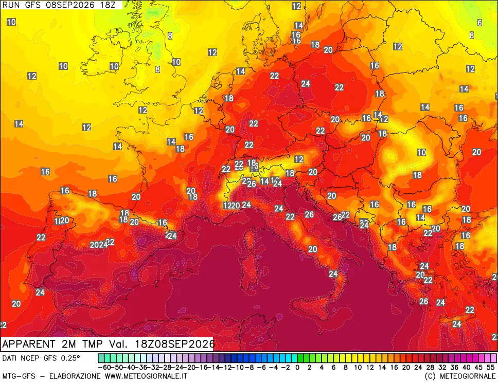 mappa Temp percepita