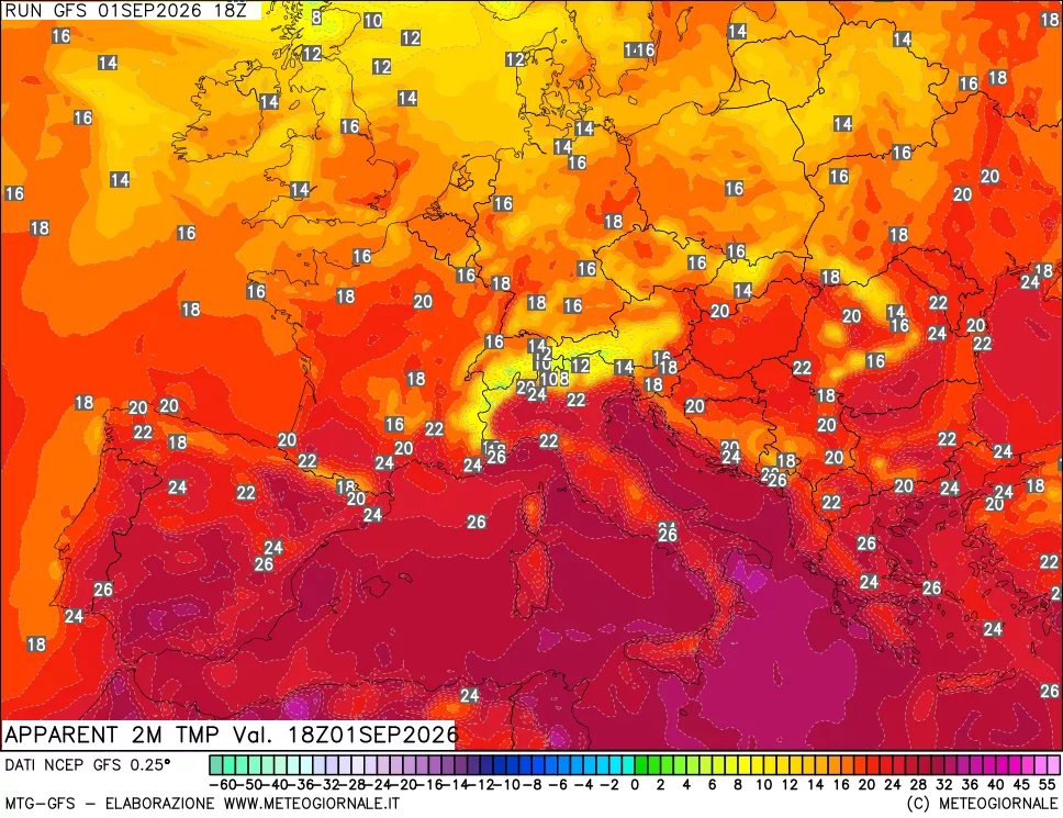 mappa Temp percepita