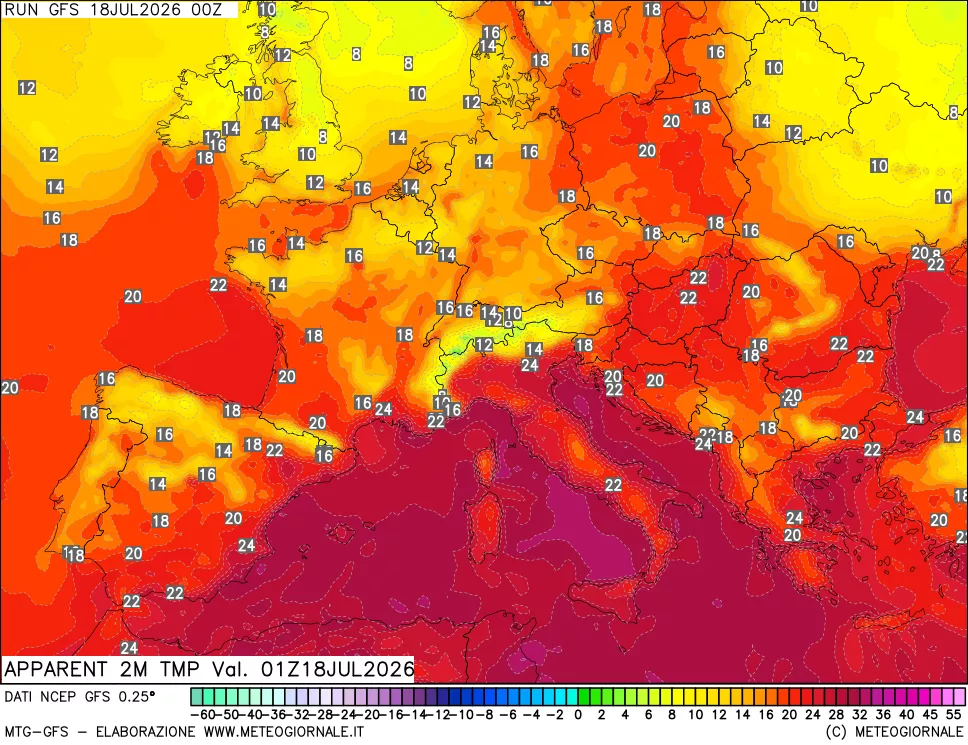 mappa Temp percepita