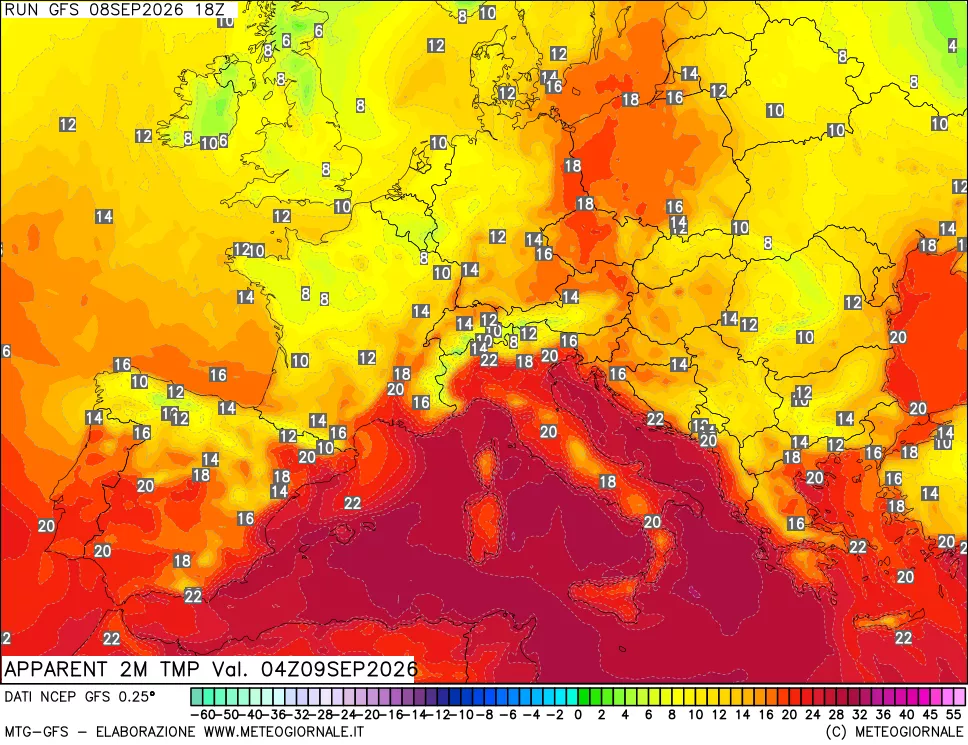 mappa Temp percepita