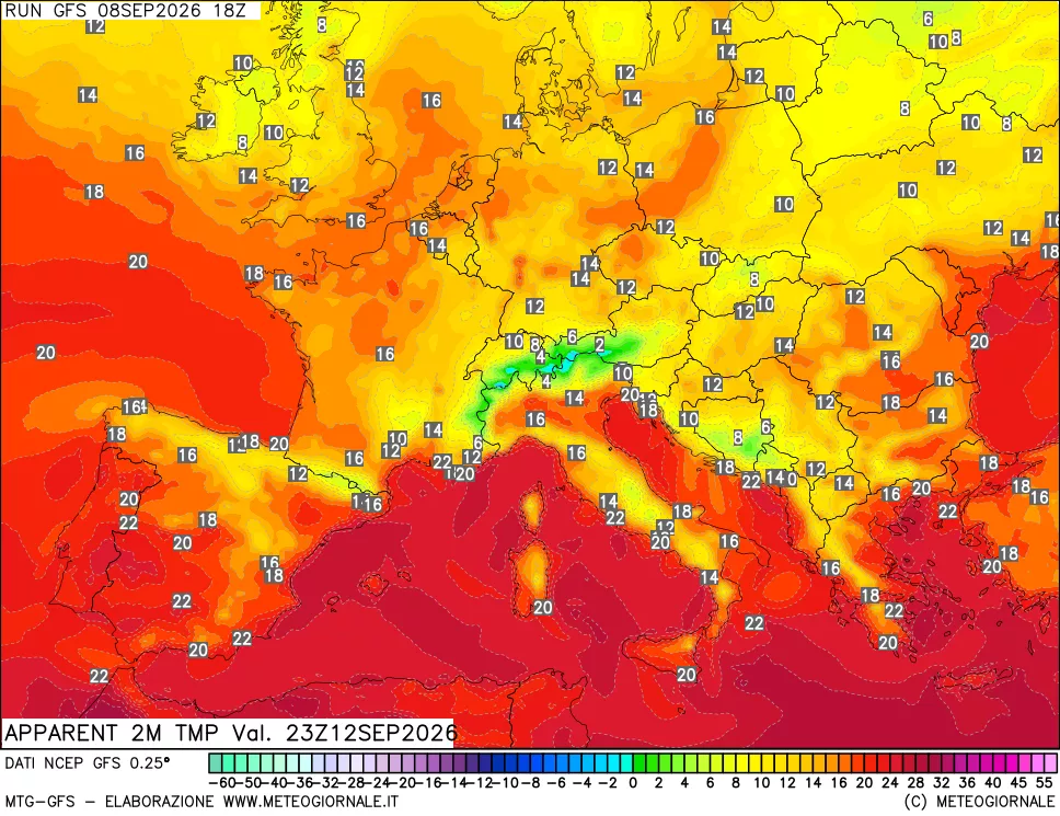mappa Temp percepita