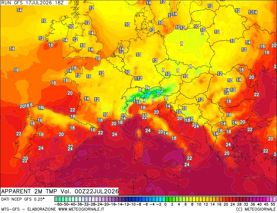 mappa Temp percepita