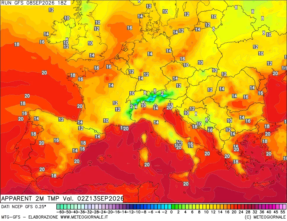 mappa Temp percepita