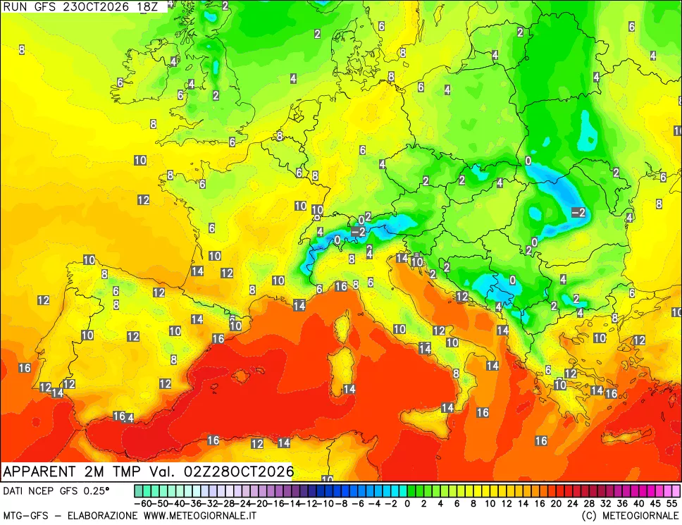 mappa Temp percepita