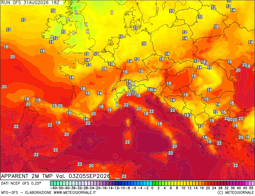 mappa Temp percepita