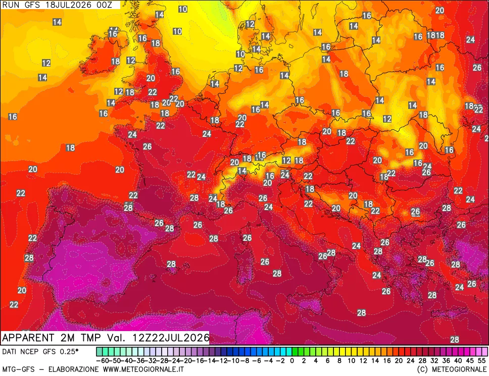 mappa Temp percepita