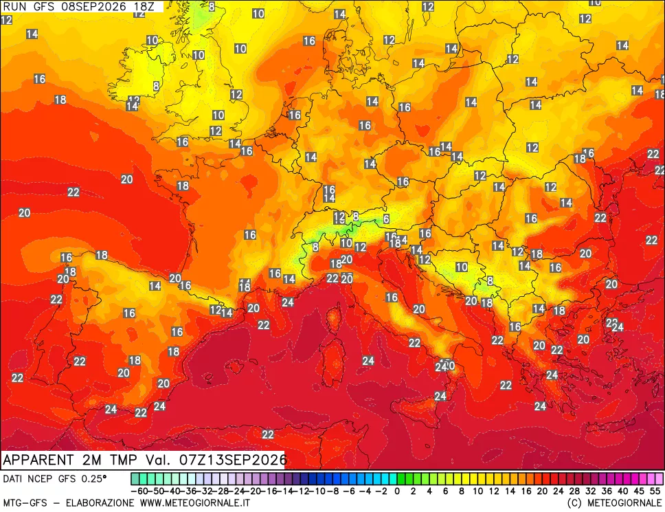 mappa Temp percepita