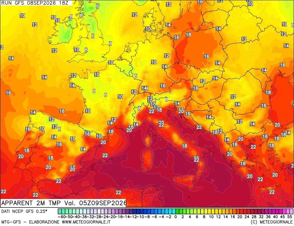 mappa Temp percepita