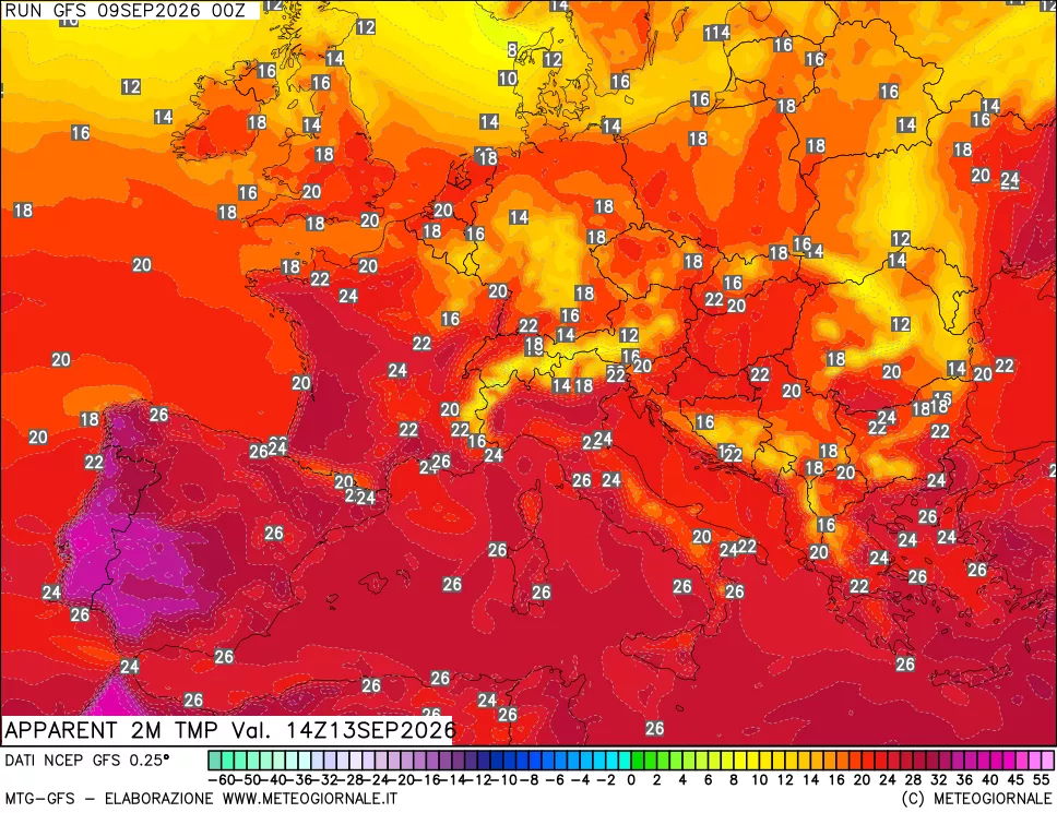 mappa Temp percepita