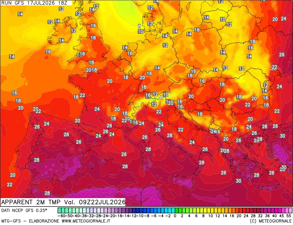 mappa Temp percepita