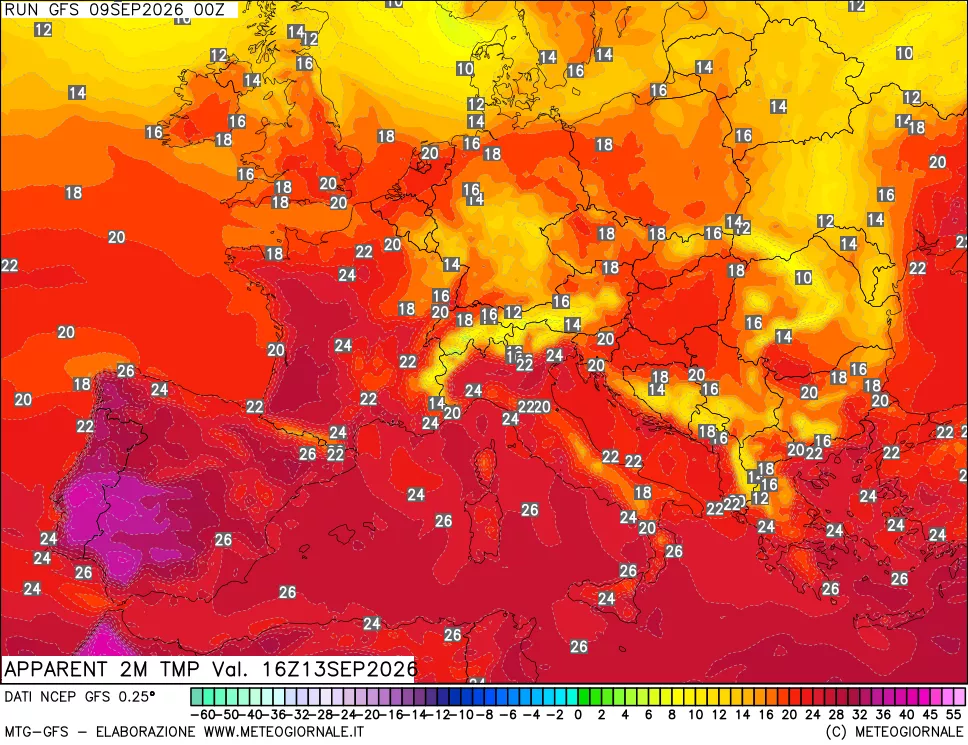 mappa Temp percepita