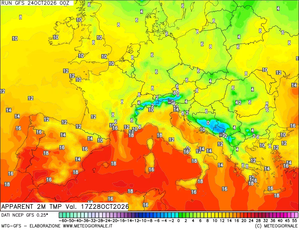 mappa Temp percepita