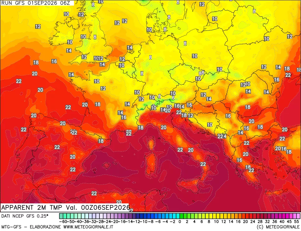 mappa Temp percepita