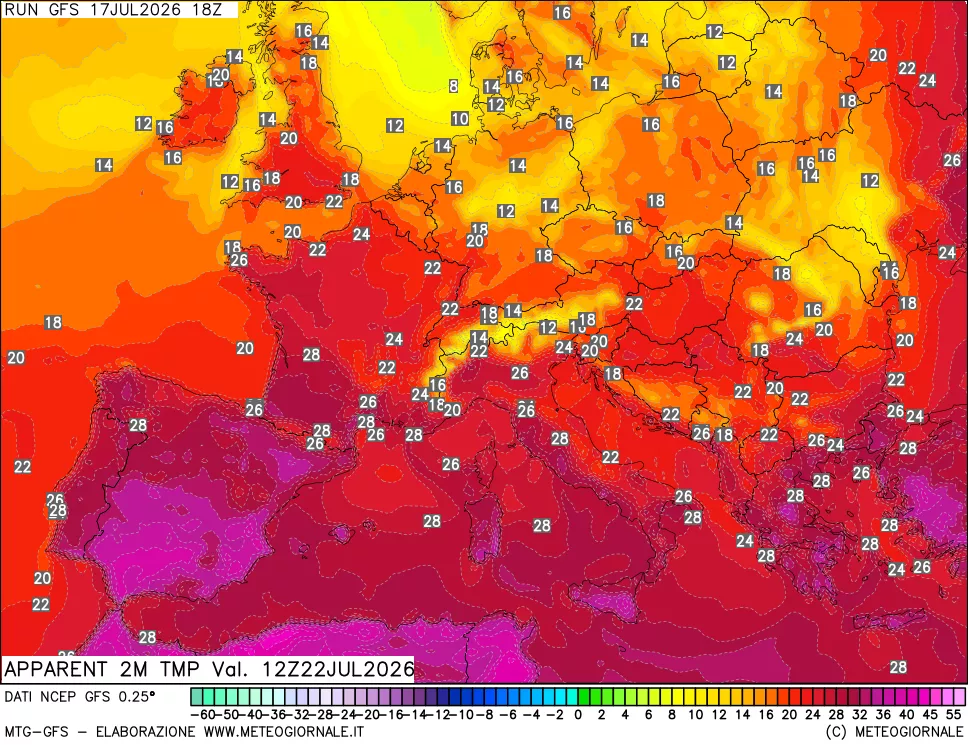 mappa Temp percepita