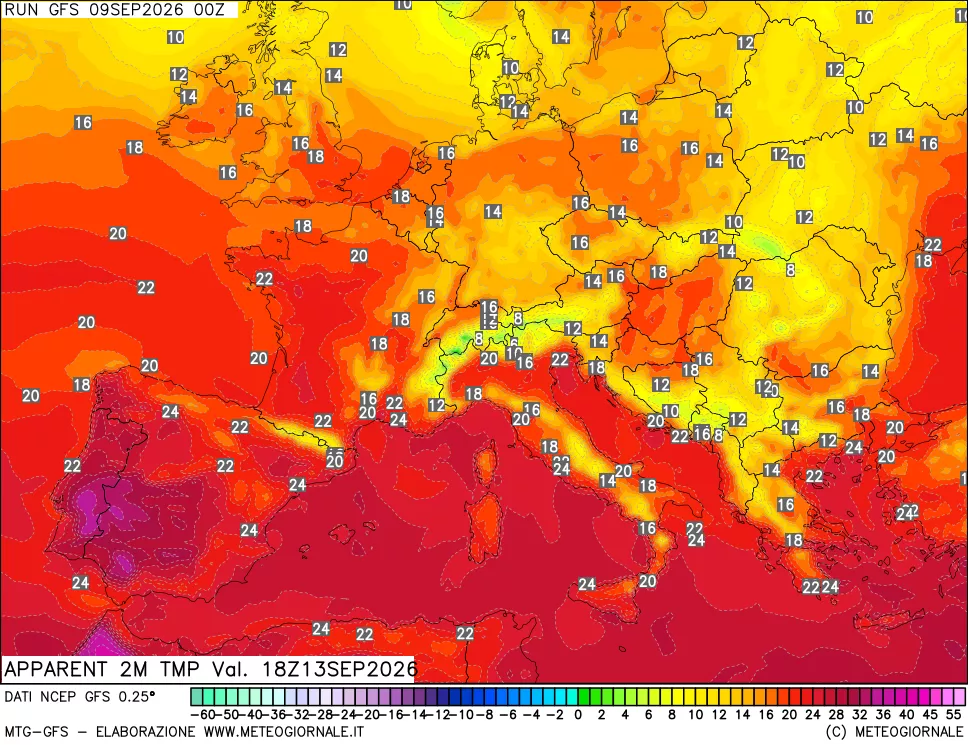mappa Temp percepita