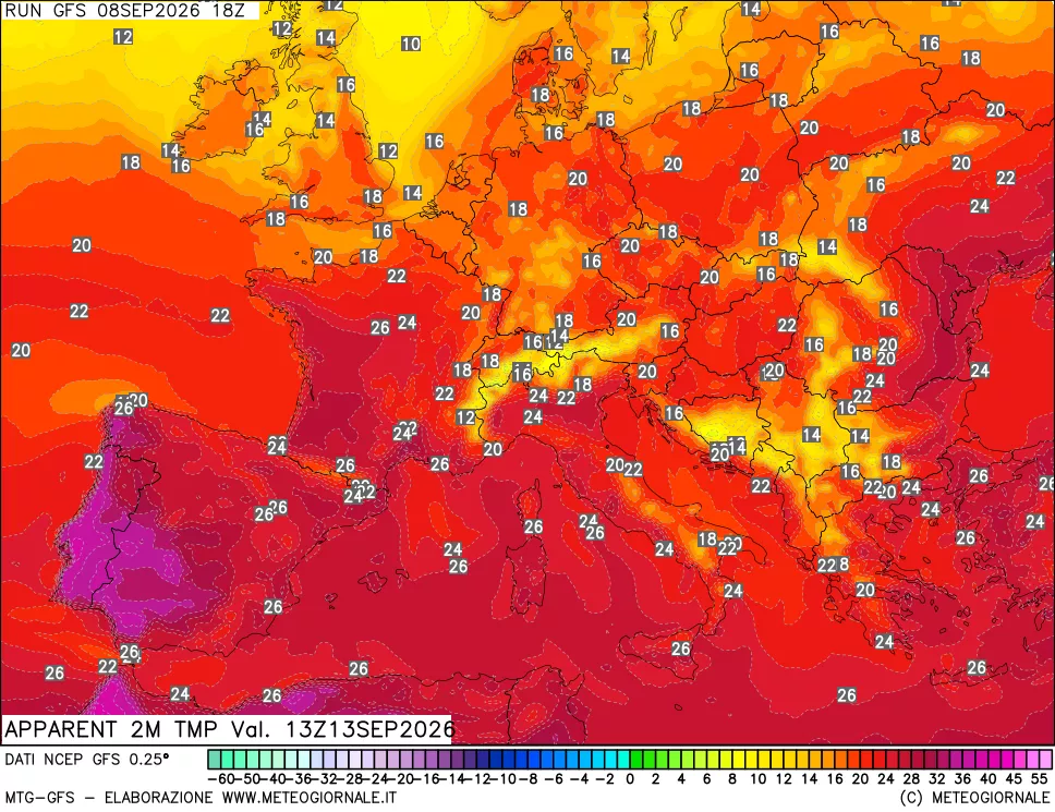 mappa Temp percepita