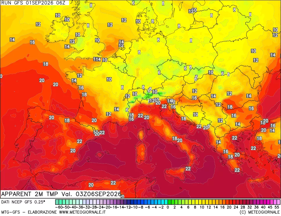 mappa Temp percepita