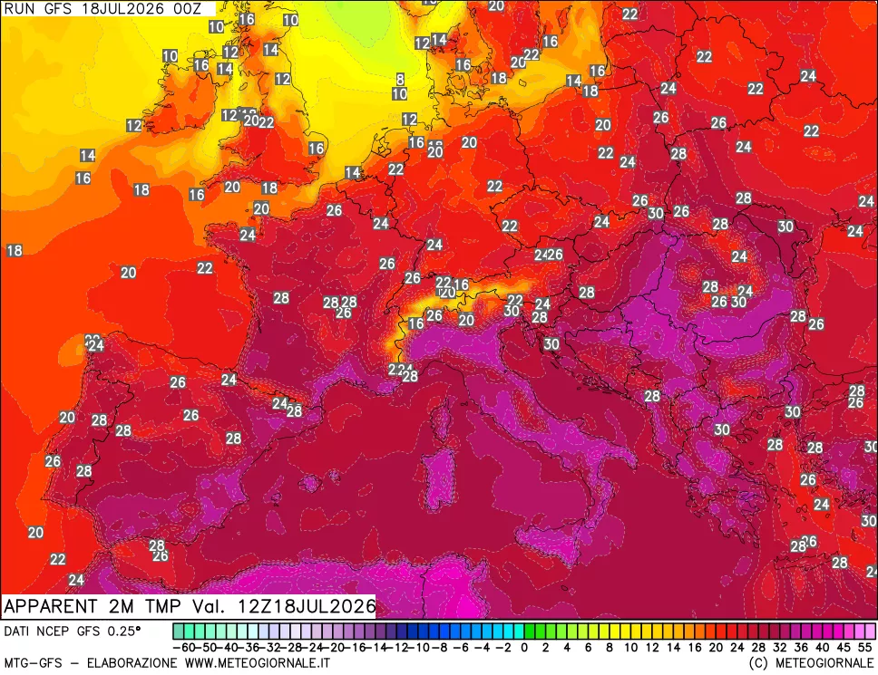 mappa Temp percepita