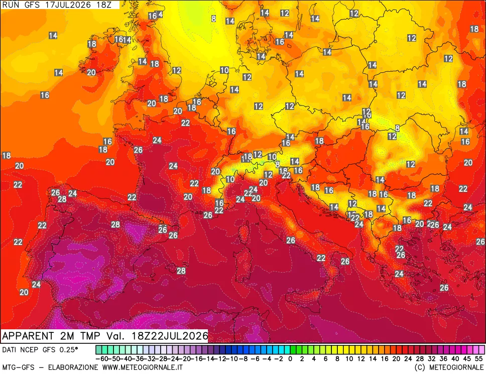 mappa Temp percepita