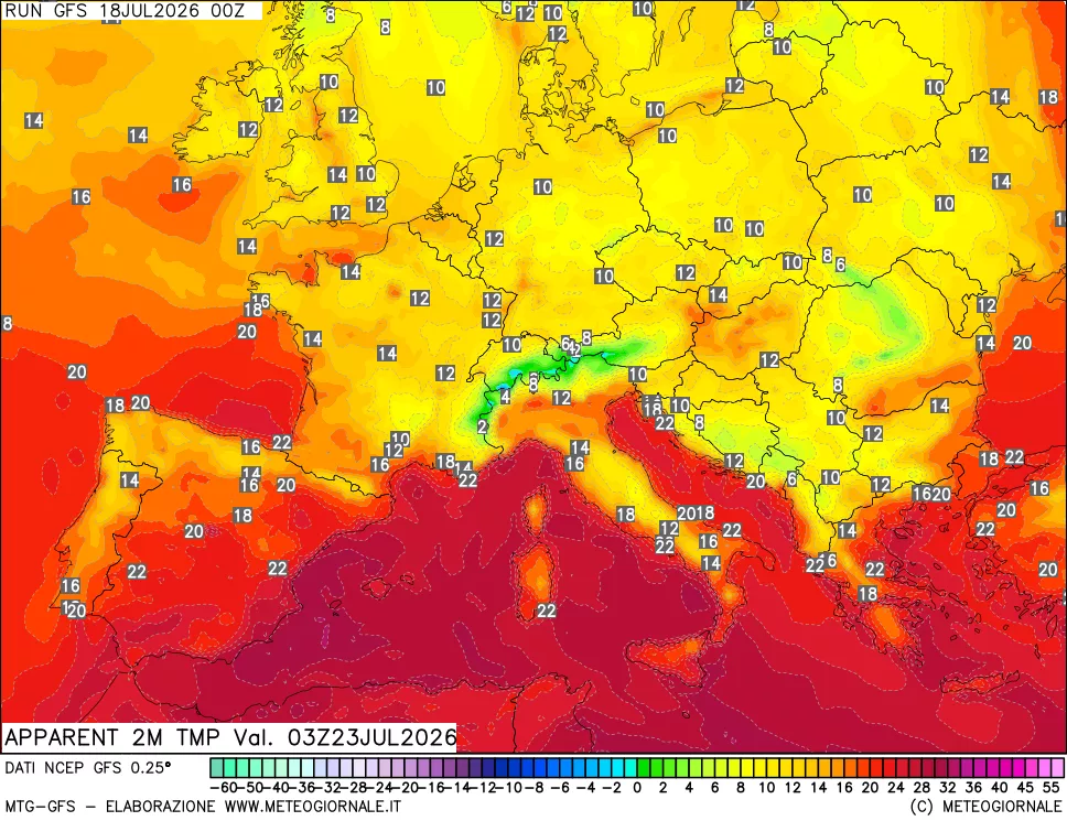 mappa Temp percepita