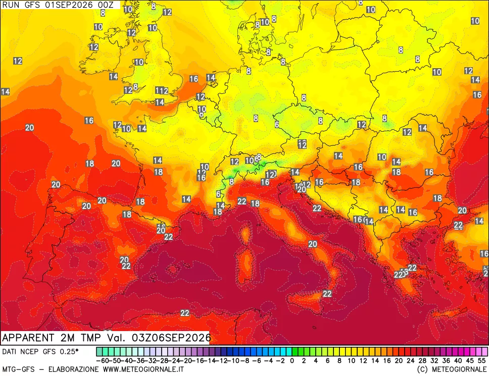 mappa Temp percepita