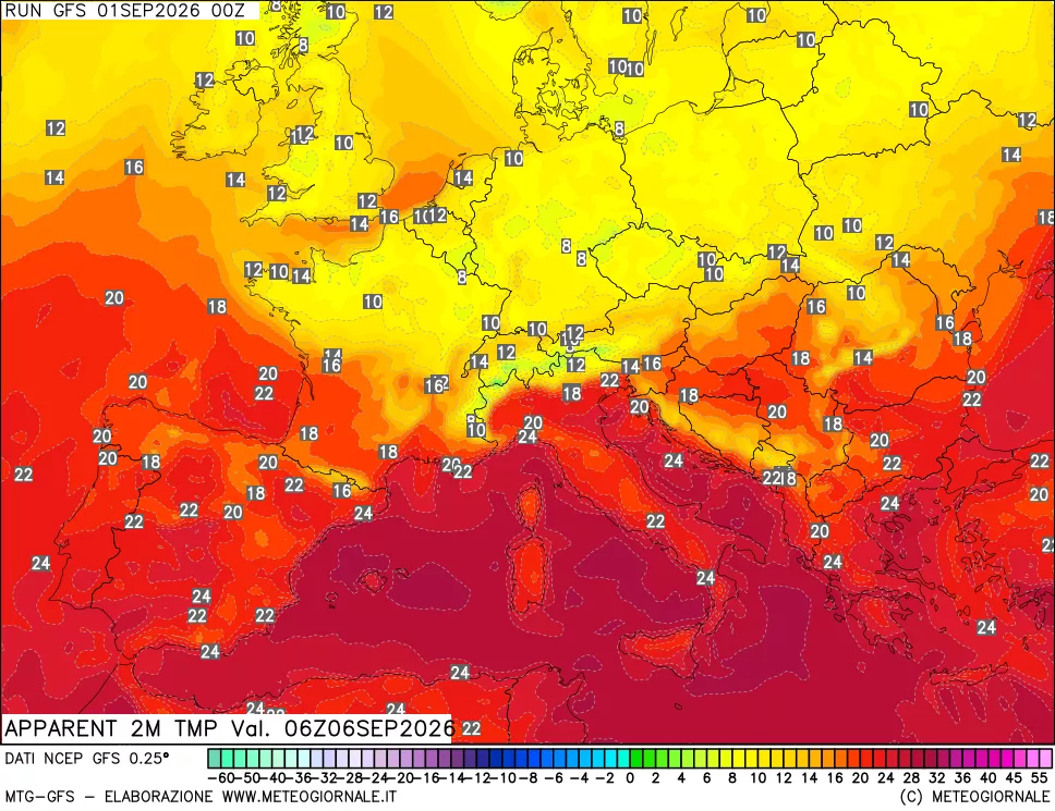 mappa Temp percepita