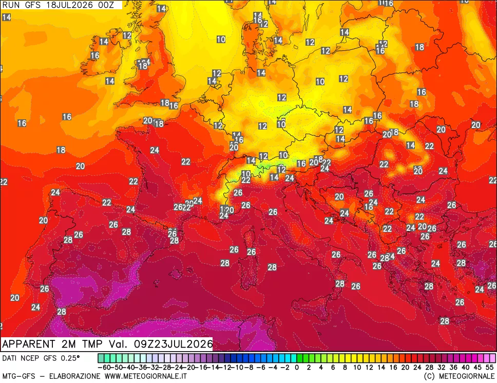 mappa Temp percepita