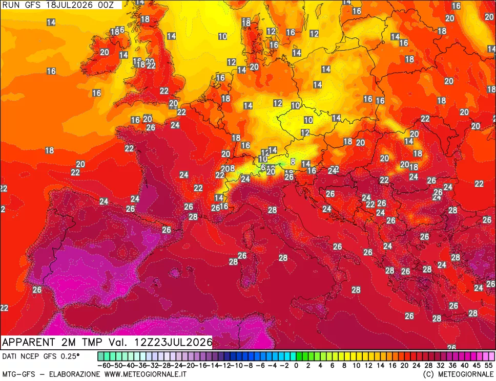 mappa Temp percepita